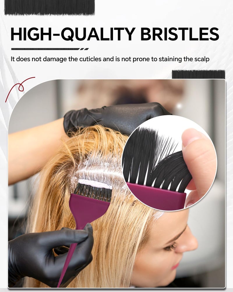 BarberTop 3 Pack Hair Color Brush Set - Professional Hair Dye Brush for Stylist, for Highlighting, Tint and Coloring Sections - Women Men Salon Use Home DIY Dyeing - Image 5